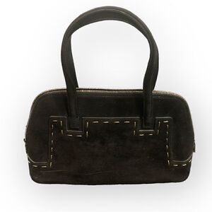 Bruno Magli Small Suede Black Tote Handbag
